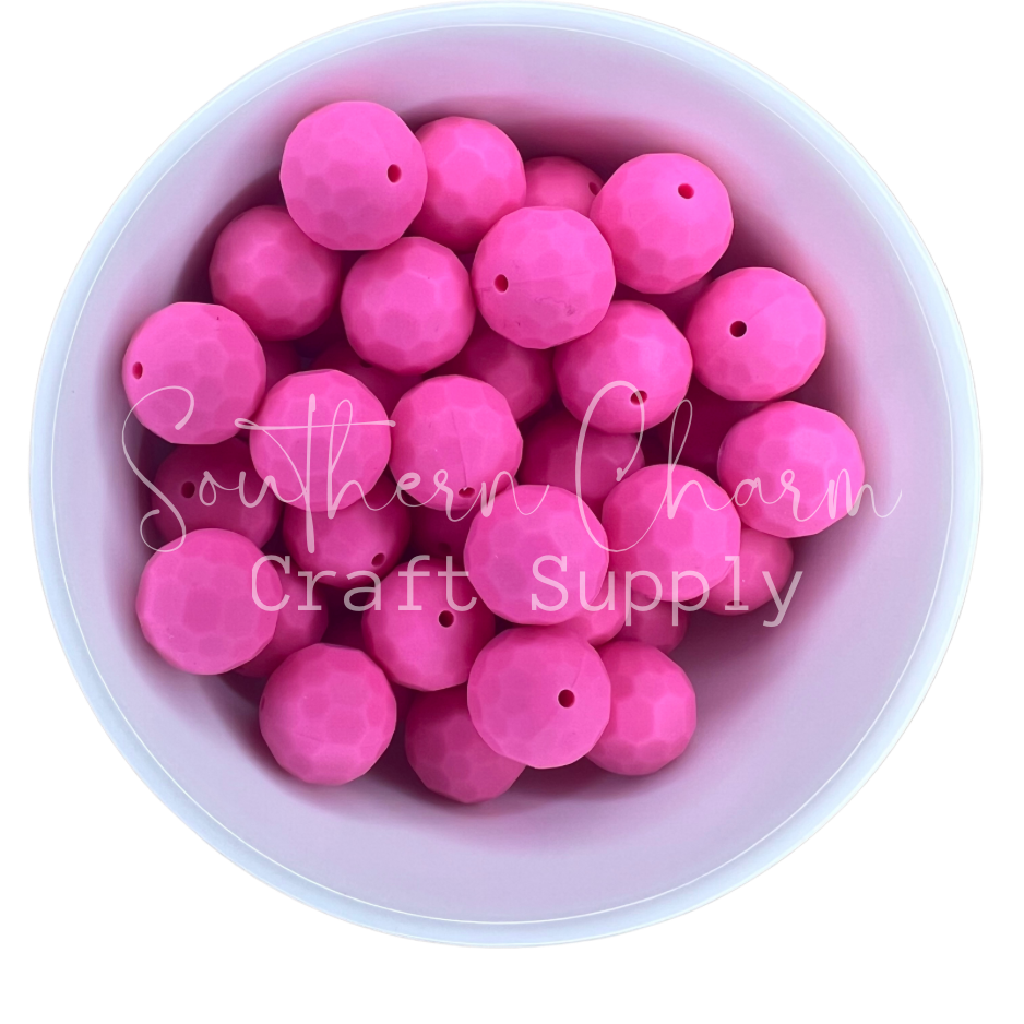 16mm Hot Pink Faceted Bead