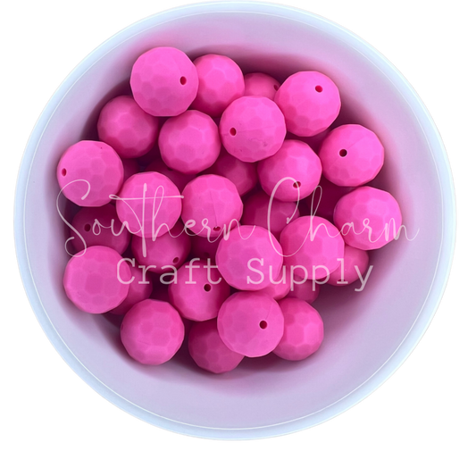 16mm Hot Pink Faceted Bead