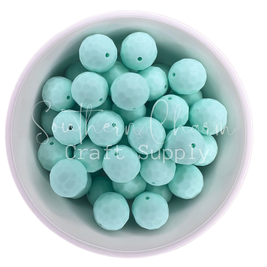 16mm Mint Faceted Bead