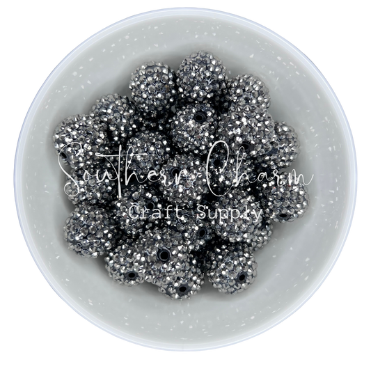 20mm Black/Silver Rhinestone