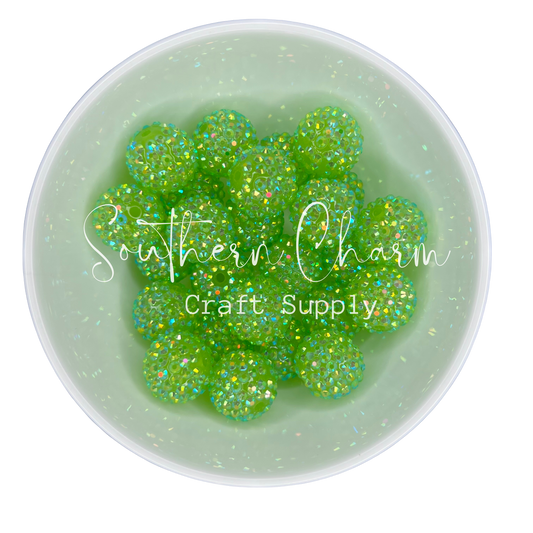 20mm Lime Rhinestone